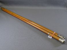 TWO MALACCA WHITE METAL MOUNTED WALKING CANES, 87cm approximate lengths
