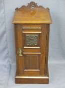 EDWARDIAN MAHOGANY POT CUPBOARD with carved detail, 88cms overall H, 41cms W, 39cms D