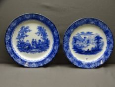 DOULTON CHARGERS, two, one continental fishing scene, 35cms diameter and another, 37cms diameter