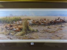 JOHN SEEREY LESTER limited edition print - 'Savannah Siesta', signed in pencil, 37 x 85cms