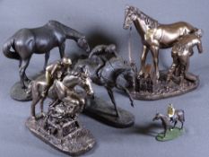 COMPOSITION MODEL HORSES & RACE HORSES ETC, a parcel