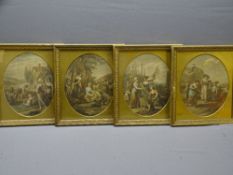 FRANCESCO BARTOLOZZI after William Hamilton - four colour stipple engravings, gilt framed oval