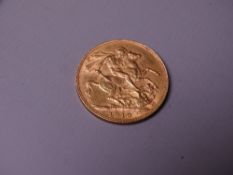 EDWARD VII GOLD FULL SOVEREIGN 1910, 8grms