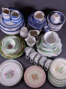 ROYAL STAFFORDSHIRE CHINA TEAWARE and a parcel of mixed blue pottery ware