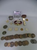COLLECTABLE COINAGE, lady's wrist watches, Chester silver napkin ring ETC, mainly Victorian pennies,