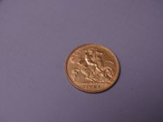 EDWARD VII GOLD HALF SOVEREIGN 1907, 4grms