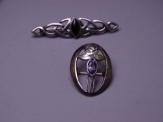 925 SILVER - two Rennie Mackintosh style brooches