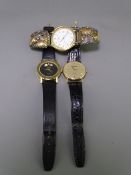 THREE INGERSOLL 9CT GOLD & BLACK HILLS GOLD WRIST WATCHES