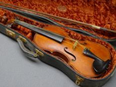 VINTAGE VIOLIN in a hard case labelled 'The Arditon', Rushworth & Dreaper Liverpool dated 1939