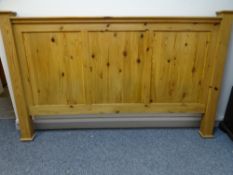 SUPER KINGSIZE STRIPPED TYPE PINE HEADBOARD, 121.5cms H, 202cms W