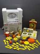 BOXED SWAN TEASMAID with a quantity of Fisher Price toys E/T