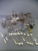 SMALL SILVER FLATWARE, napkin rings, champagne tap, corkscrews ETC, 6.5 troy ozs weighable silver