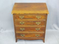 NEATLY PROPORTIONED REPRODUCTION MAHOGANY CHEST of four drawers with pierced fancy back plates and