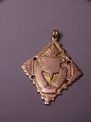 9CT GOLD FOB, UN-ENGRAVED, 8grms