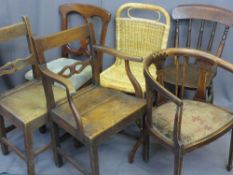 CHAIRS THROUGH THE AGES, a parcel, including early oak farmhouse elbow and side chairs, Edwardian