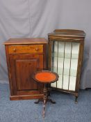 VINTAGE & LATER FURNITURE, three items including a single door china display cabinet, 118 x 56 x