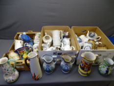 COMMEMORATIVE CHINA & POTTERY, early and rare jugs and similar items (3 boxes)