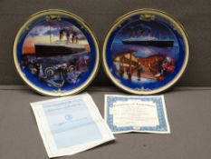 TITANIC - pair of Bradford Exchange circular commemorative plates, one entitled 'Maiden Voyage'