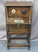 VINTAGE CROMWELL III RADIO RECEIVER in an oak cabinet, 91cms H, 49cms W, 32.5cms D