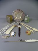 JEWELLERY & COLLECTABLES a mixed quantity including a silver RAF Sweetheart ring size Mid N - O, a