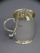 SILVER CHRISTENING CUP of tankard form, un-engraved, London 1924, Wakeley & Wheeler, 155grms