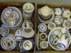 QUIMPER & OTHER BRETTON POTTERY, a parcel in two boxes