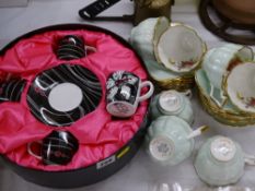 LLEWELYN BOWEN FOR ROYAL WORCESTER cased coffee set and Salisbury teaware, a part teaset