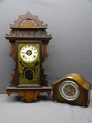 ASTONIA CLOCK COMPANY NEW YORK, PENDULUM WALL CLOCK and a polished mantel clock
