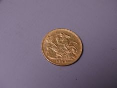 VICTORIA GOLD HALF SOVEREIGN 1899, 4grms