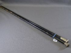 TWO EBONIZED SILVER TOP WALKING CANES including one stamped 'Chester 1919', 90cms L, the other