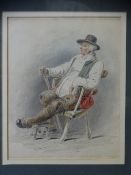 SAMUEL WILLIAMS watercolour 1820 - 'An Essex Yeoman', 18 x 14cms