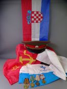 RUSSIAN MILITARY COLLECTABLES including four various medals dated 1918-1978, 1945- 1975 and 1941-
