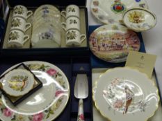 ROYAL WORCESTER CASED COFFEE CAN & SAUCER SET and a parcel of boxed commemorative and other plates