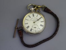 EDWARDIAN SILVER CASED POCKET WATCH - 'The Greenwich Lever', W E Watts, specialist watchmaker to