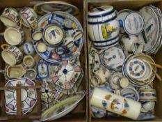 QUIMPER & OTHER BRETTON POTTERY, a parcel in two boxes