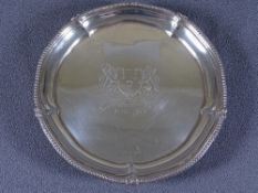 SMALL CIRCULAR SILVER LETTER TRAY BY Nathan & Co Birmingham, limited edition (108/500) with beadwork