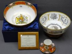 ROYAL WORCESTER 'GOLDEN JUBILEE' PEDESTAL BOWL, boxed with matching coffee can and a 'Silver