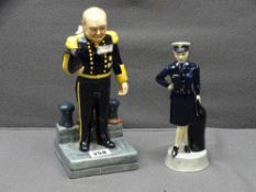 'SIR WINSTON CHURCHILL', Manor Limited Editions figurine and 'Woman of The Year WRNS' figurine