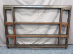 GEORGIAN OAK DELFT WALL RACK, 11cms H, 146cms W, 13cms D