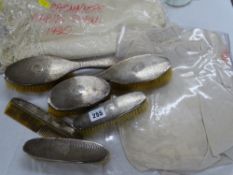 SILVER DRESSING TABLE BRUSH SET, vintage baby's clothing