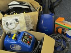 GARDEN, PATIO & HOME CLEANING ELECTRICALS including a Duplex Jet Steam cleaner, a portable jet wash,