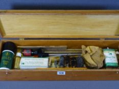GUN CLEANING KIT - wooden box encased