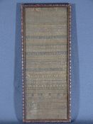 COMPLEX 1707 ALPHABETICAL SAMPLER having each letter of the alphabet in horizontal fashion from