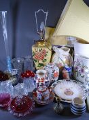GLASSWARE - a parcel of mixed coloured and other decorative glassware