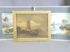 INDISTINCTLY SIGNED WATERCOLOURS, a pair - English School river scenes, 25 x 34cms and W G