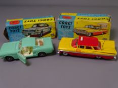 TWO CORGI BOXED DIECAST ORIGINALS, No 480 Chevrolet Taxi Cab and 320 Ford Mustang Fast Back 2+2