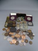 VINTAGE COINAGE and commemoratives including a cast propaganda medallion for 'The sinking of the