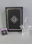 CASED EDINBURGH CRYSTAL SMALL HANDLED BASKET