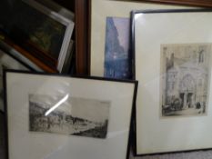 PAINTINGS, antique mezzotints and other prints