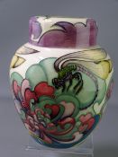 MOORCROFT KINGSMERE FEN GINGER JAR & COVER, 15.5cms H, designed by Emma Bossons, dated 2007,
